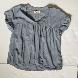 Madewell Navy Checkered Top